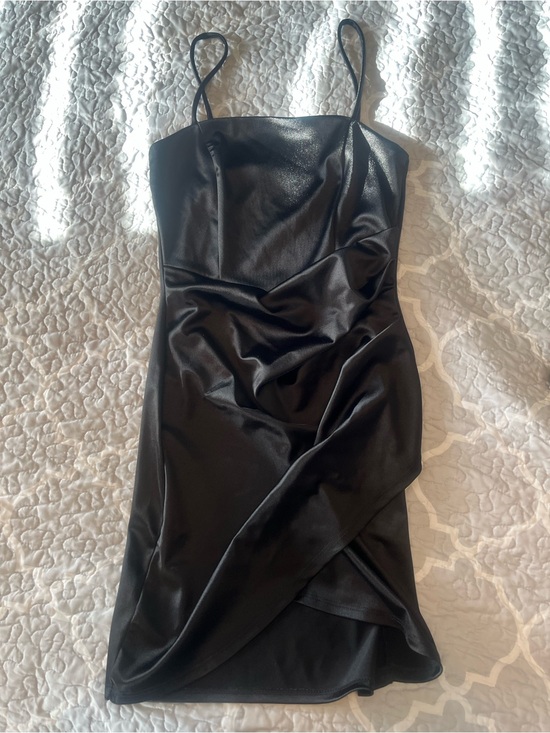 Windsor Dresses & Skirts - Black Spaghetti-Strap Satin Slip Dress